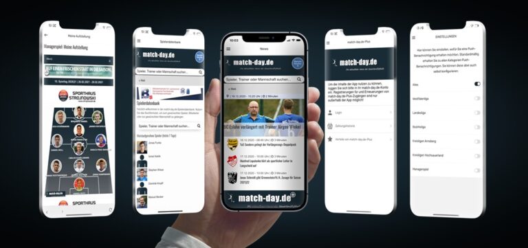 Immer bestens informiert mit der kostenlosen match-day.de-App